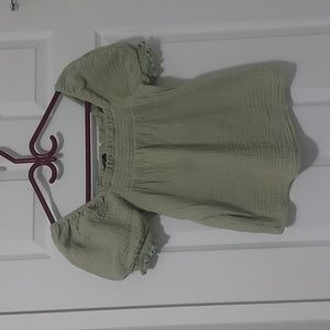 J. Crew off the shoulder olive green blouse
